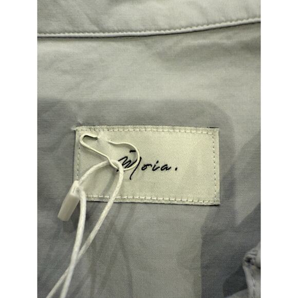 MOIA Womens SkyBlue V Box Shirt Button Up Long Sleeve One Size Shirt NWT $148 - Picture 5 of 9